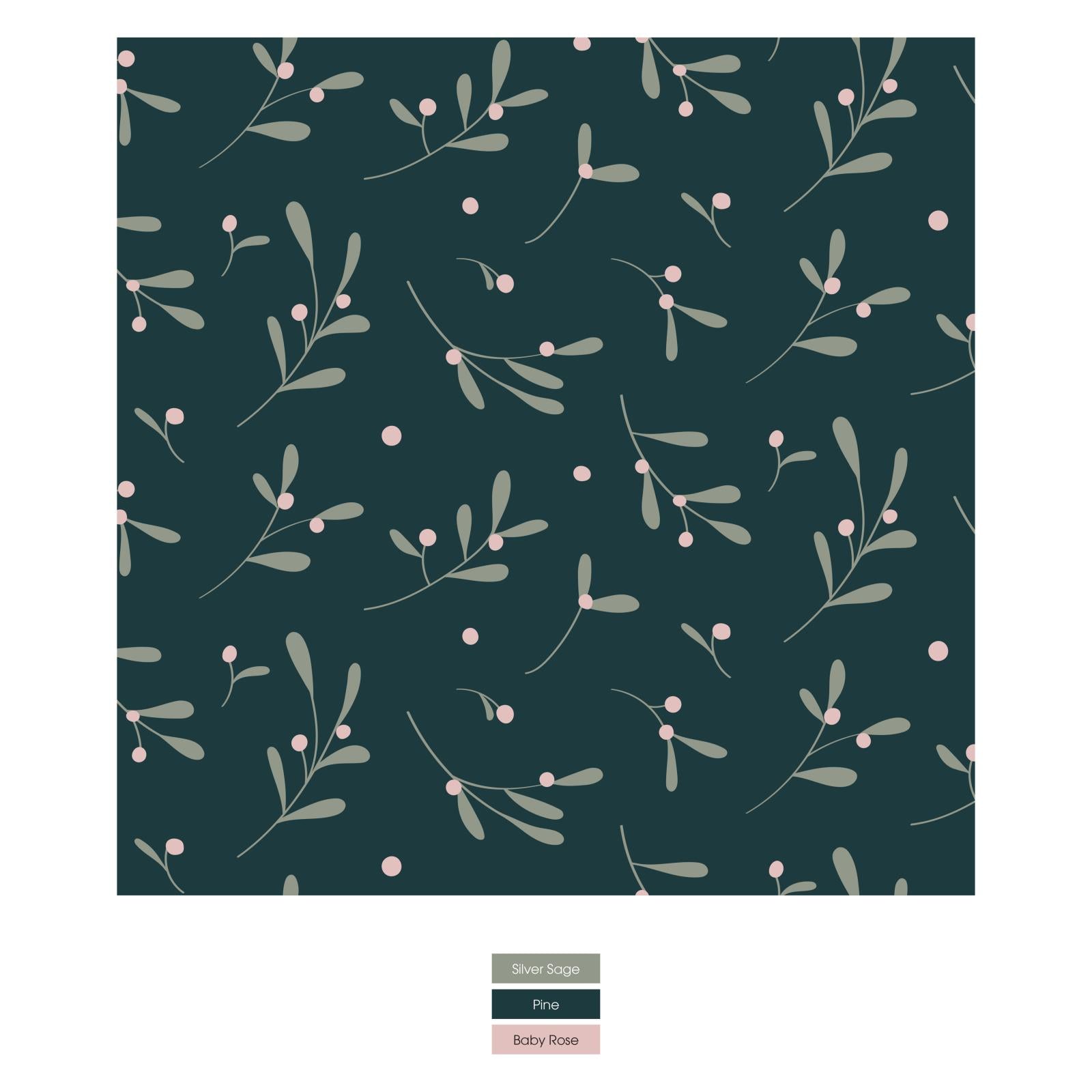 Print Coverall with 2 Way Zipper in Pine Mistletoe