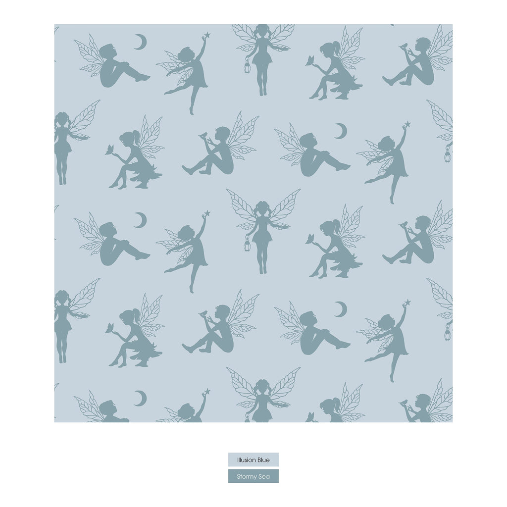 Print Convertible Sleeper with Zipper in Illusion Blue Forest Fairies