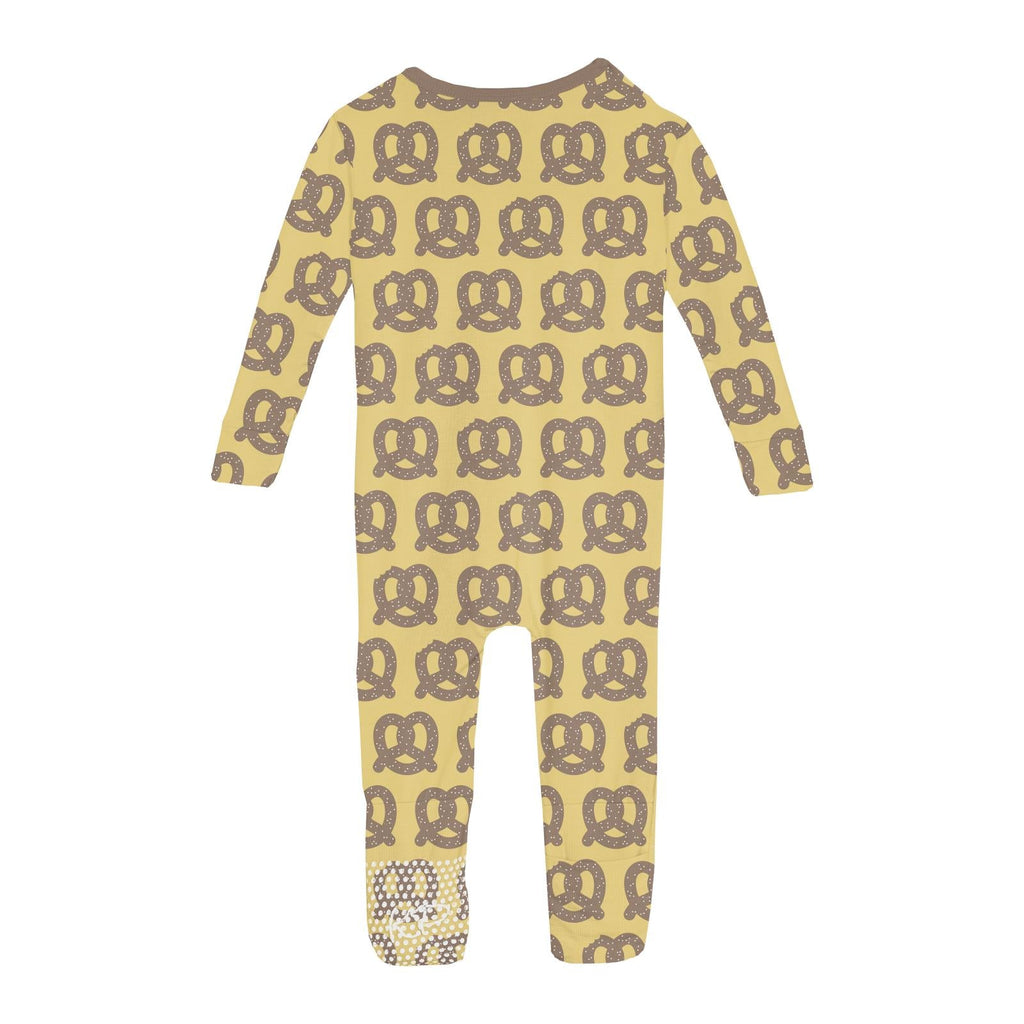 Print Convertible Coverall in Flax Giant Pretzel