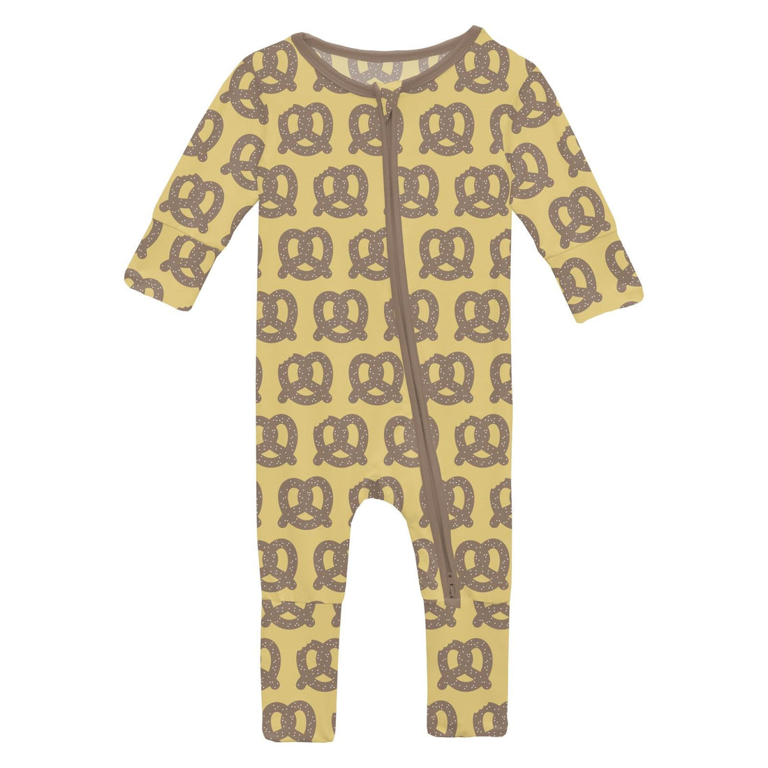 Print Convertible Coverall in Flax Giant Pretzel