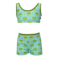 Print 2-Piece Sport Bathing Suit in Summer Sky Palm Trees