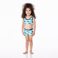 Print 2-Piece Sport Bathing Suit in Summer Sky Megalodon