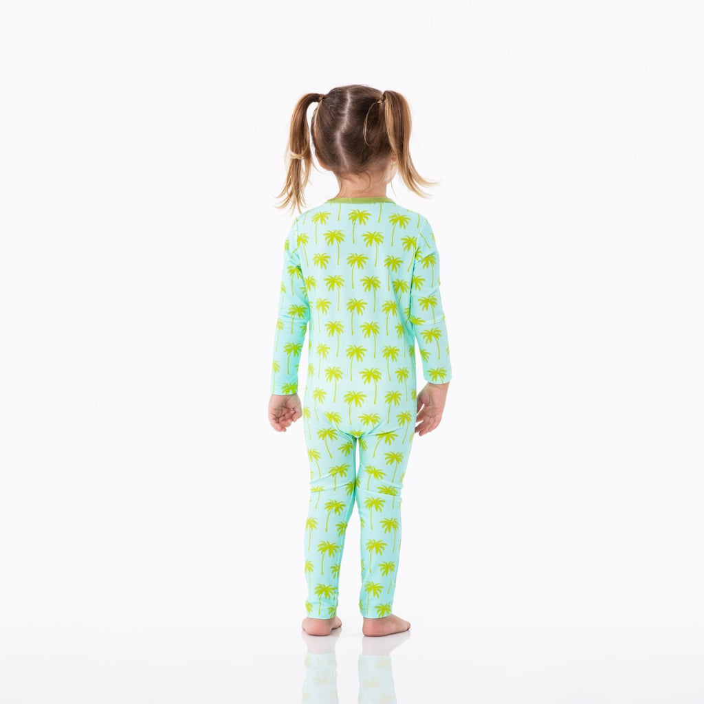 Print Swim Coverall in Summer Sky Palm Trees
