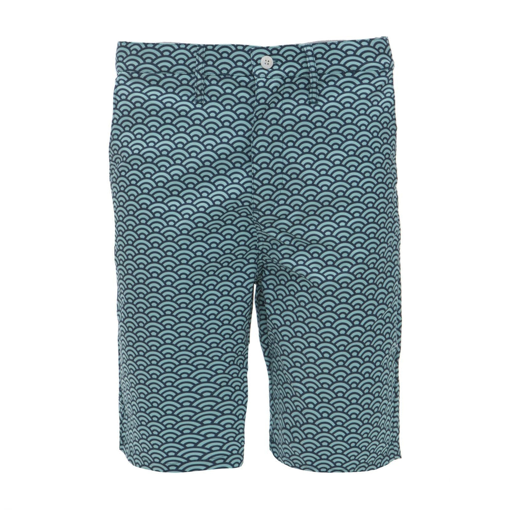 Men's Hybrid Swim Shorts in Summer Sky Waves - Versatile Beachwear