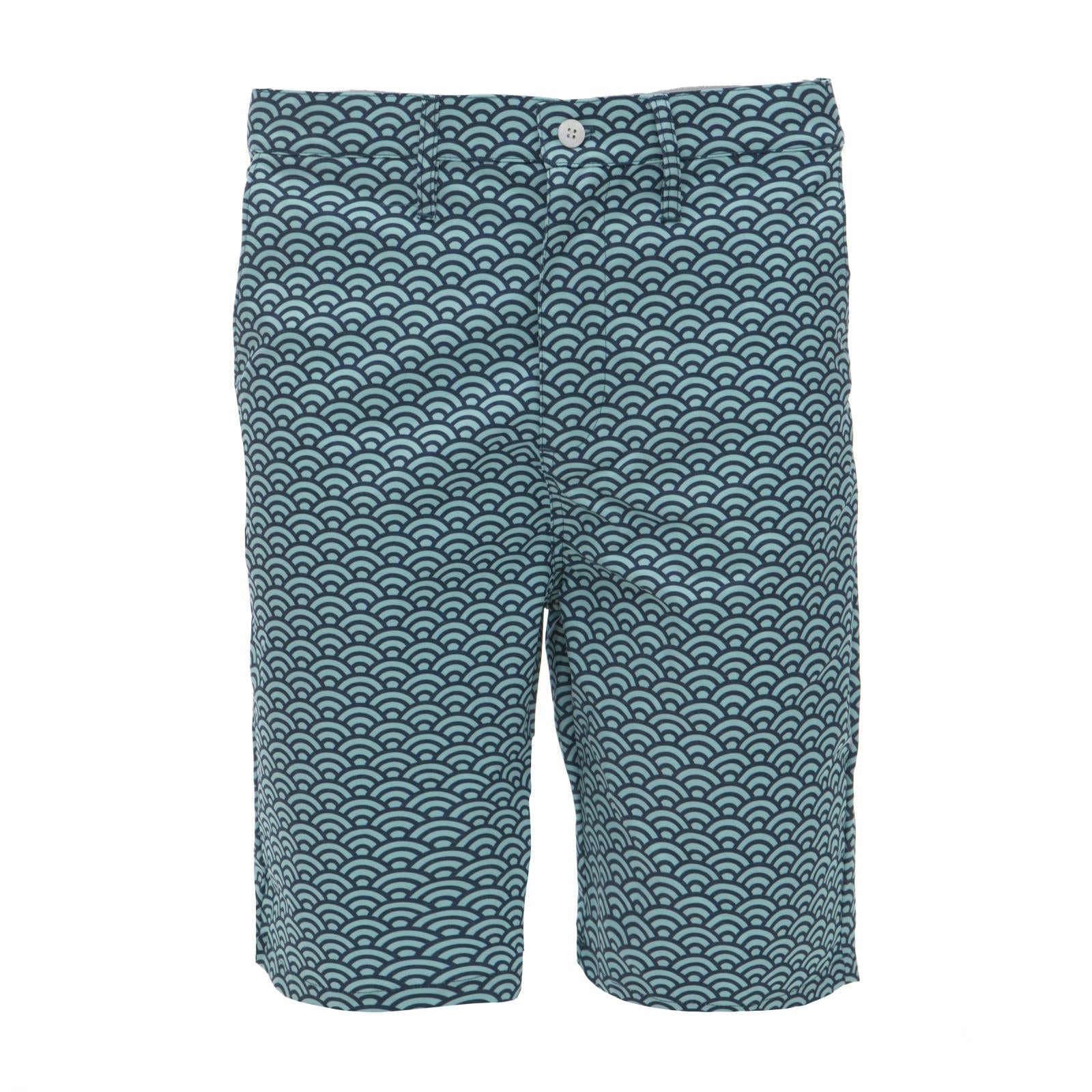 Men's Hybrid Swim Shorts in Summer Sky Waves - Versatile Beachwear
