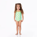 Print One-Piece Bathing Suit in Summer Sky Palm Trees