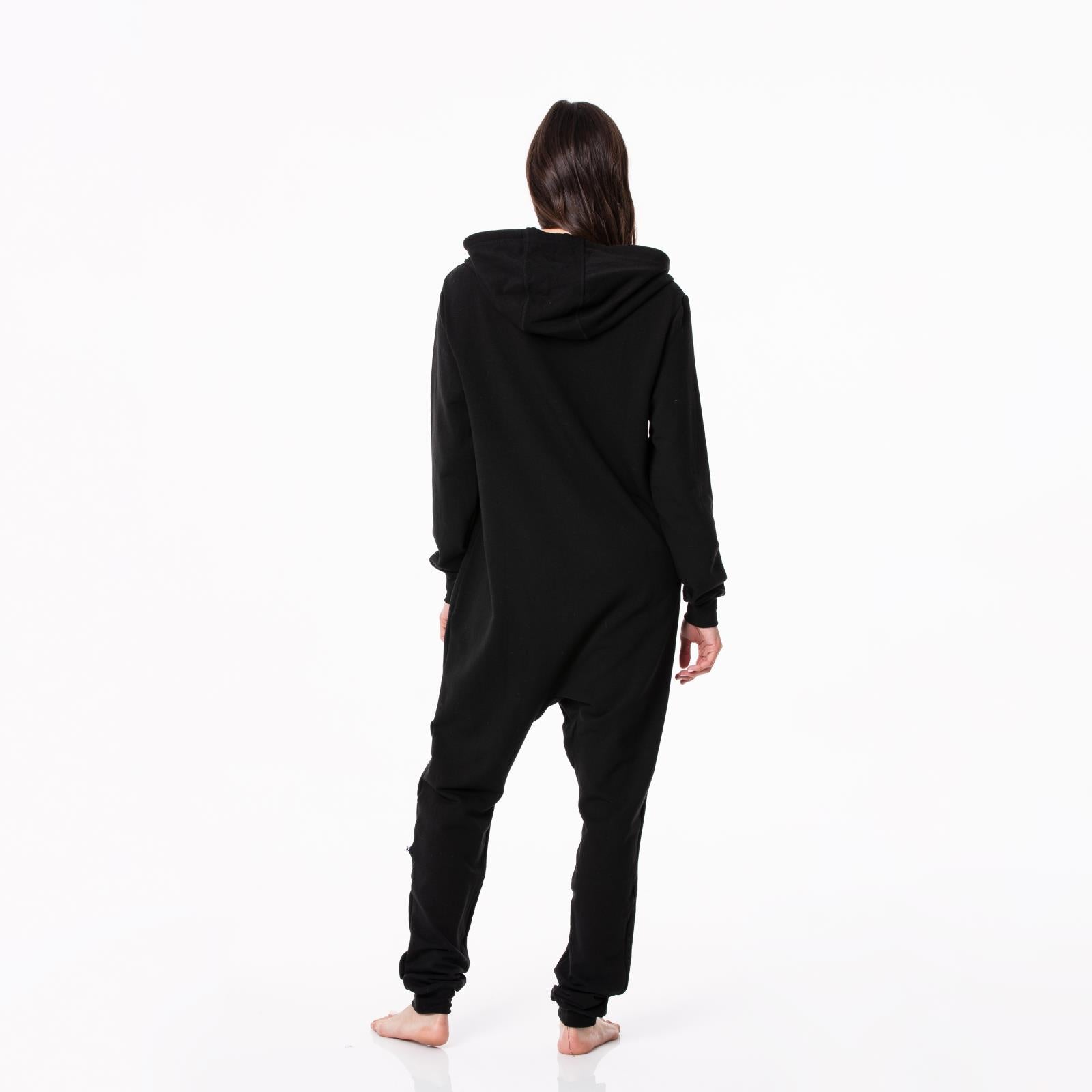 Adult Fleece Jumpsuit with Hood in Midnight