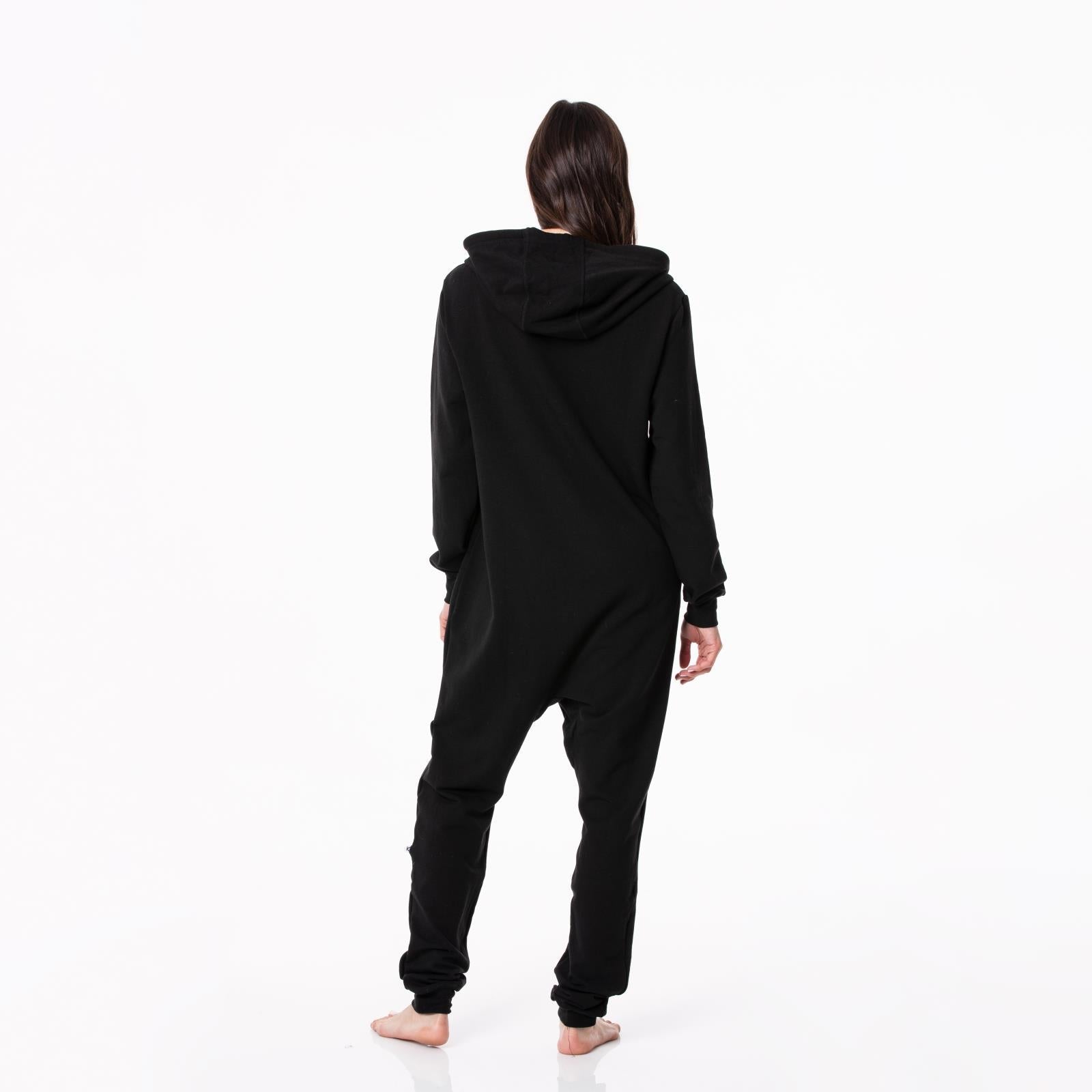 Adult Fleece Jumpsuit with Hood in Midnight