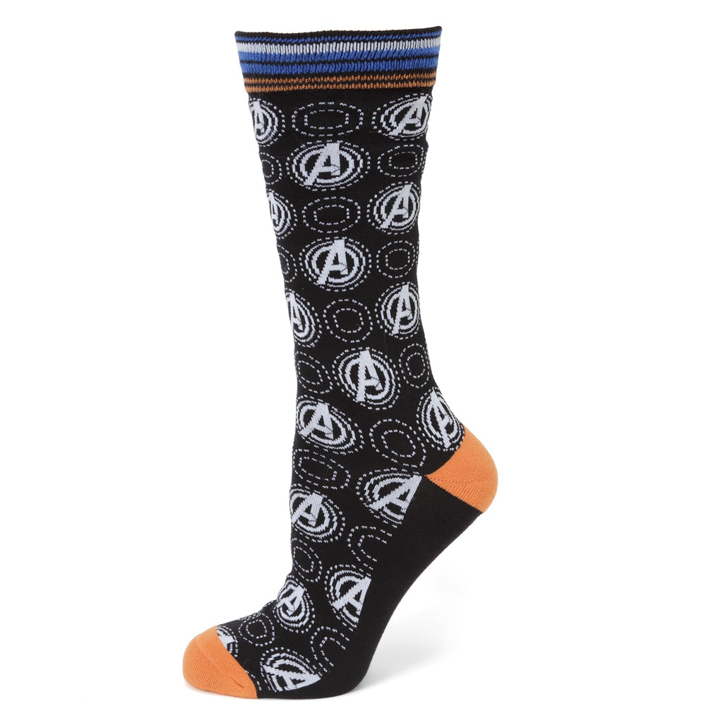 Marvel Avengers Logo Crew Socks and Lapel Pin Gift Set