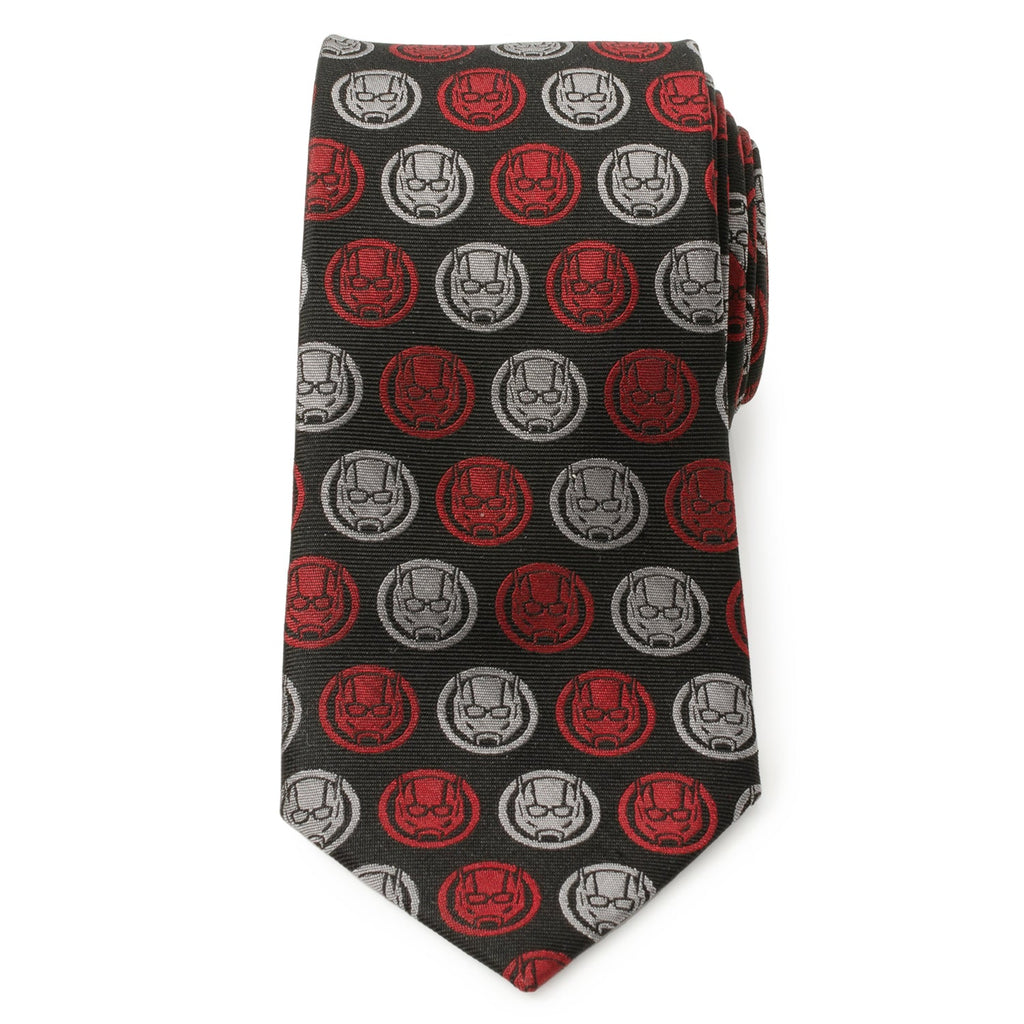 Marvel Ant-Man Helmet Print Necktie in Red and Charcoal Gray - Image 3