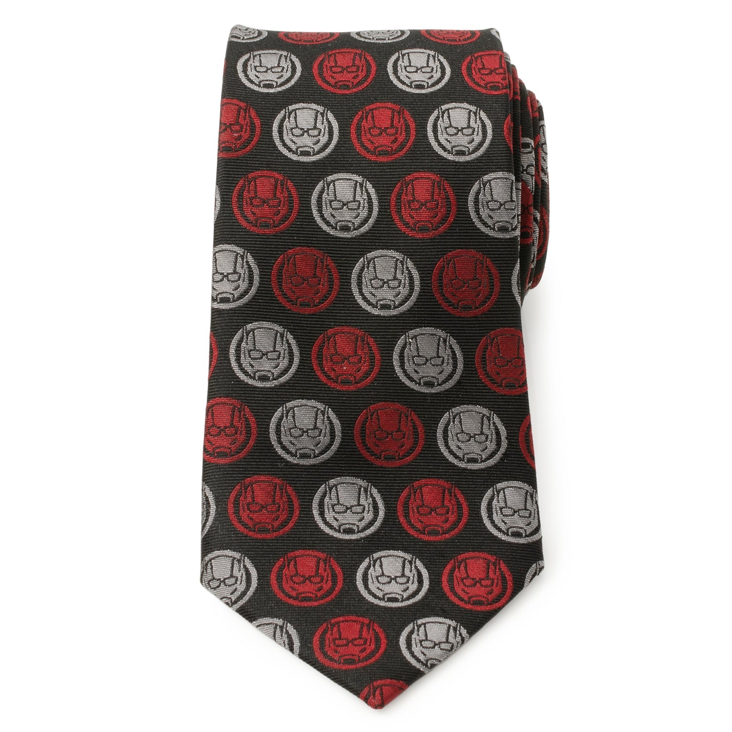 Marvel Ant-Man Helmet Print Necktie in Red and Charcoal Gray - Image 3