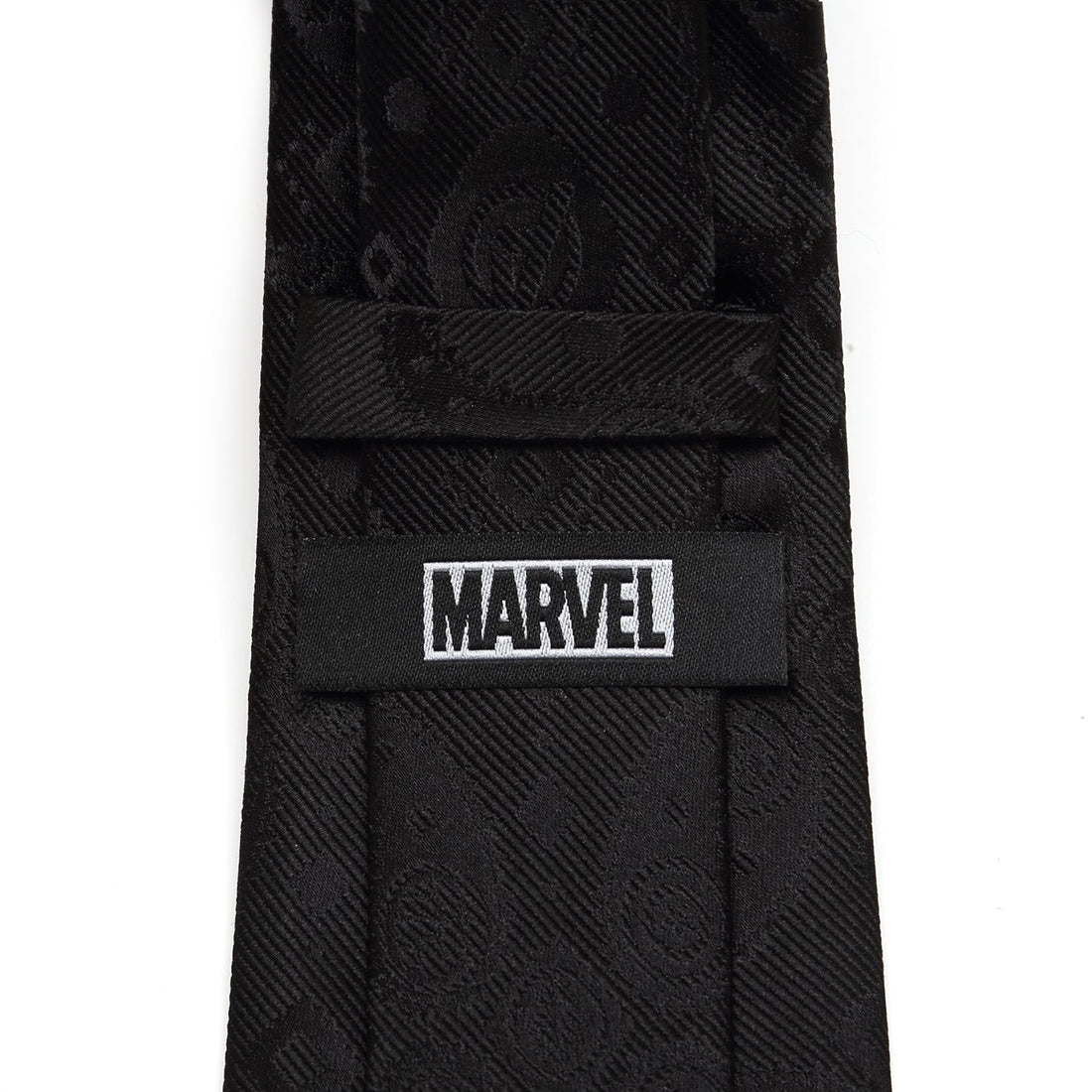 Marvel Avengers Paisley Icons Print Black Silk Tie - Image 4
