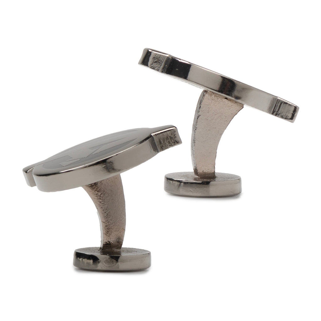 Avengers Logo Cufflinks in Gunmetal Finish with Black Enamel - Image 4