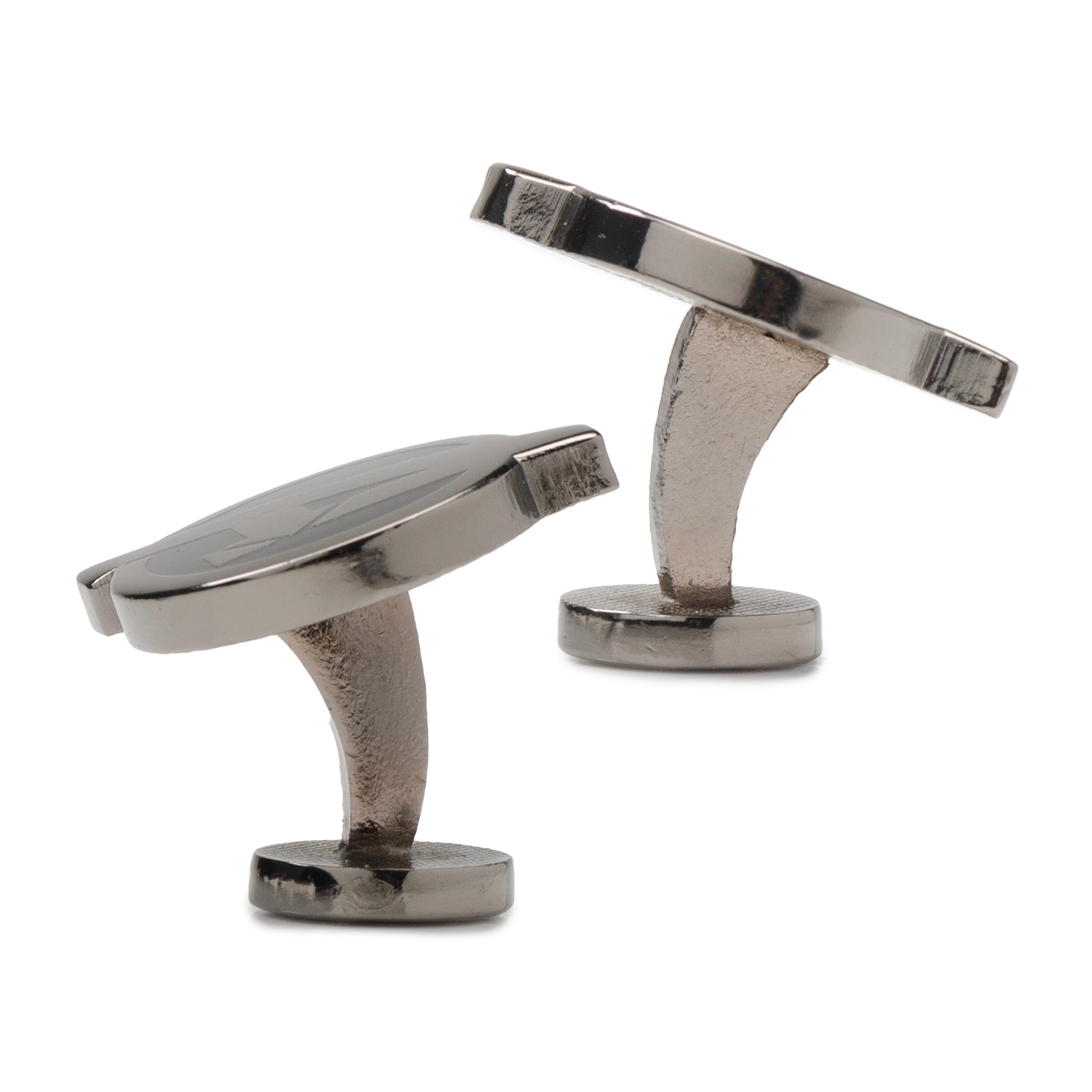 Avengers Logo Cufflinks in Gunmetal Finish with Black Enamel - Image 4