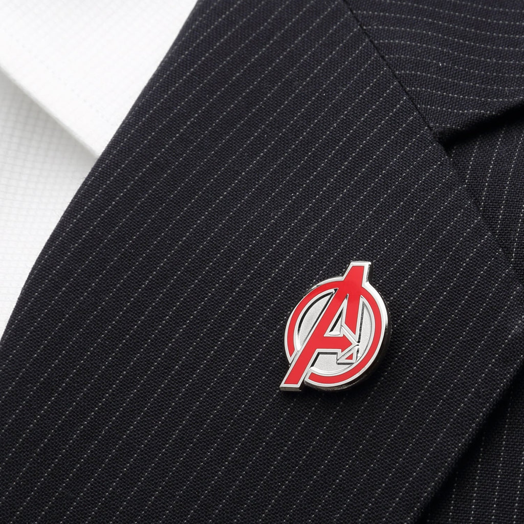Marvel Avengers Logo Lapel Pin Red and Silver Enamel - Image 4