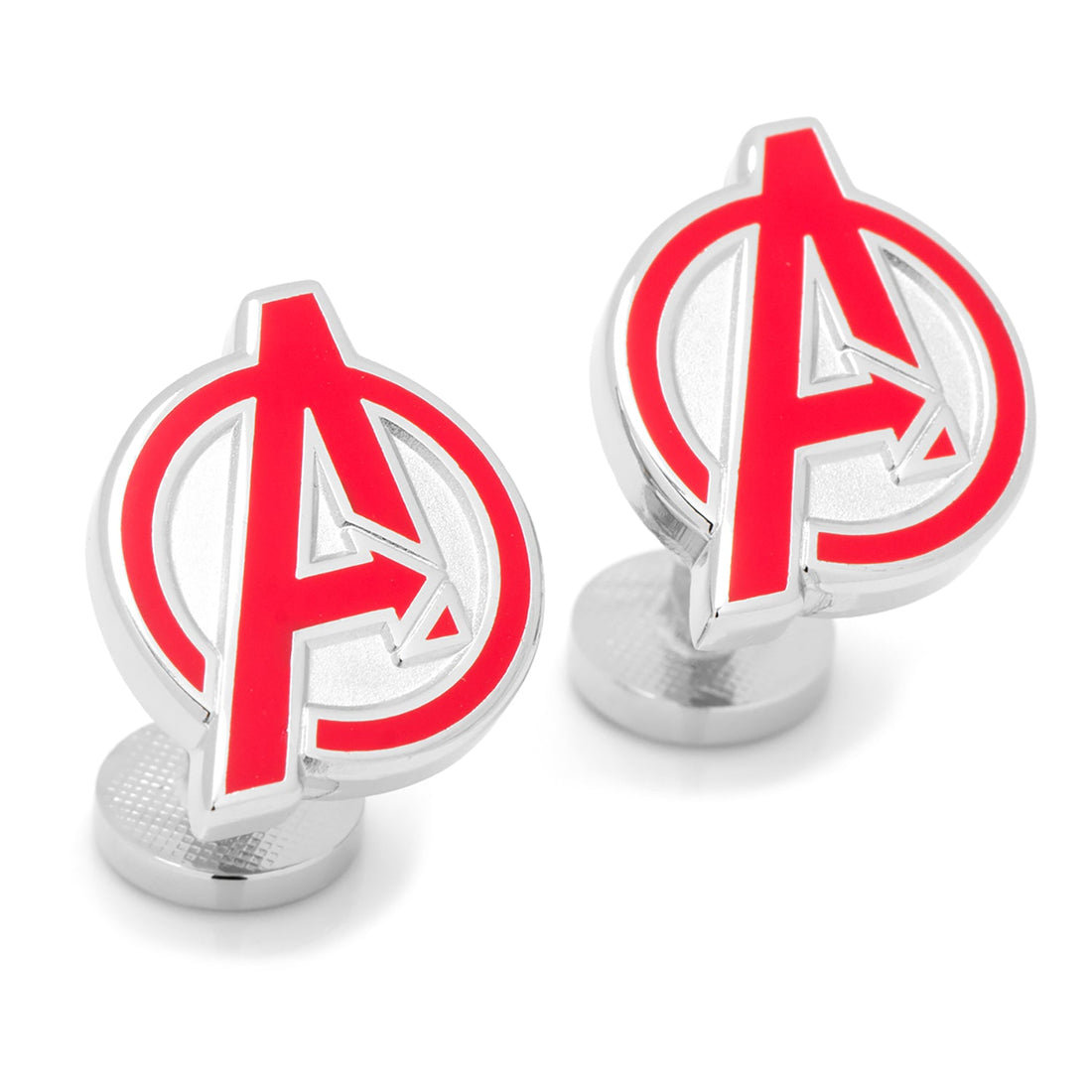 Marvel Avengers Logo Cufflinks in Silver and Red - Image 2