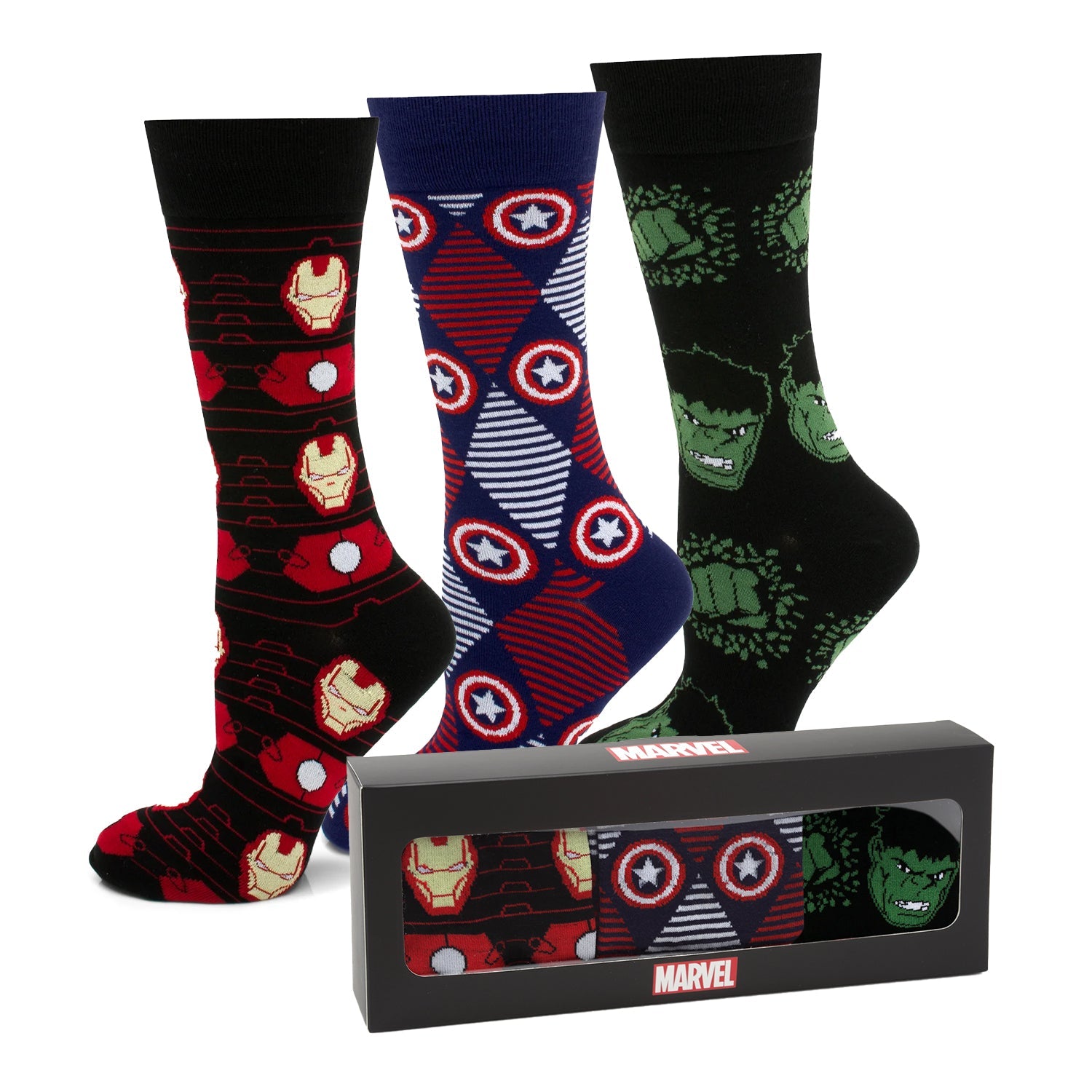 Marvel  Avengers Favorites 3 Pair Socks and Lapel Pin Gift Set