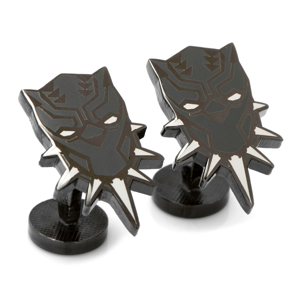 Marvel Black Panther Mask Cufflinks in Black Metal and Enamel - Image 2