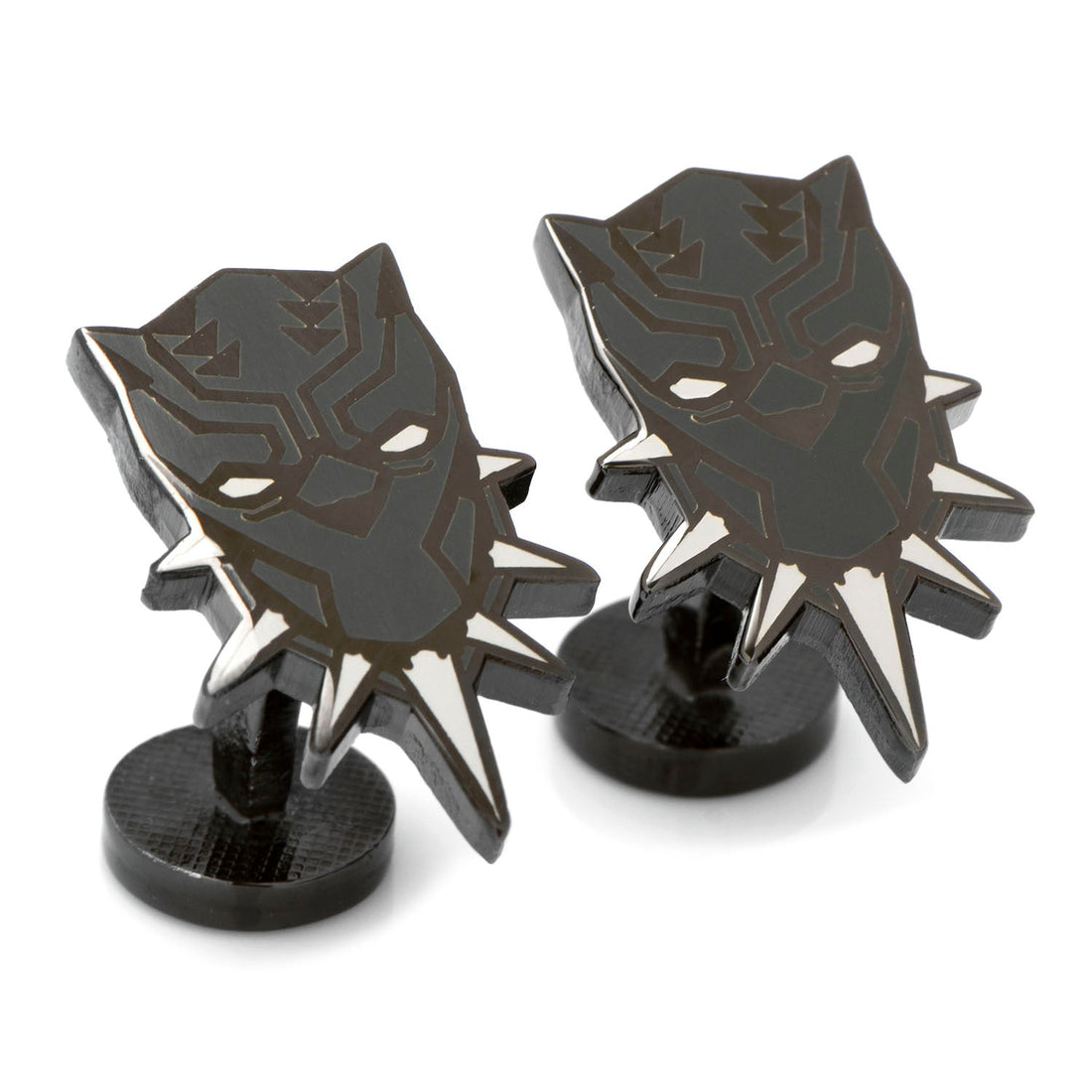 Marvel Black Panther Mask Cufflinks in Black Metal and Enamel - Image 2