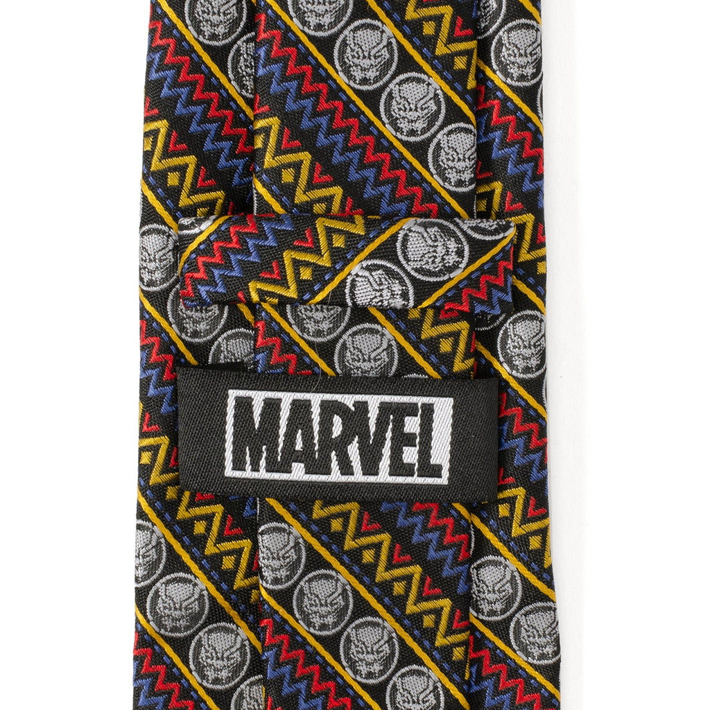 Marvel Black Panther Tribal Stripe Tie in Red, Blue, and Yellow - Image 5
