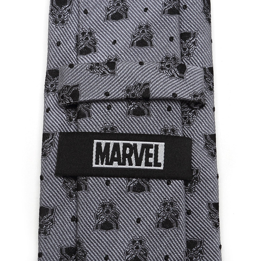 Marvel Black Panther Gray Silk Tie with Dot and Mask Print - Image 4