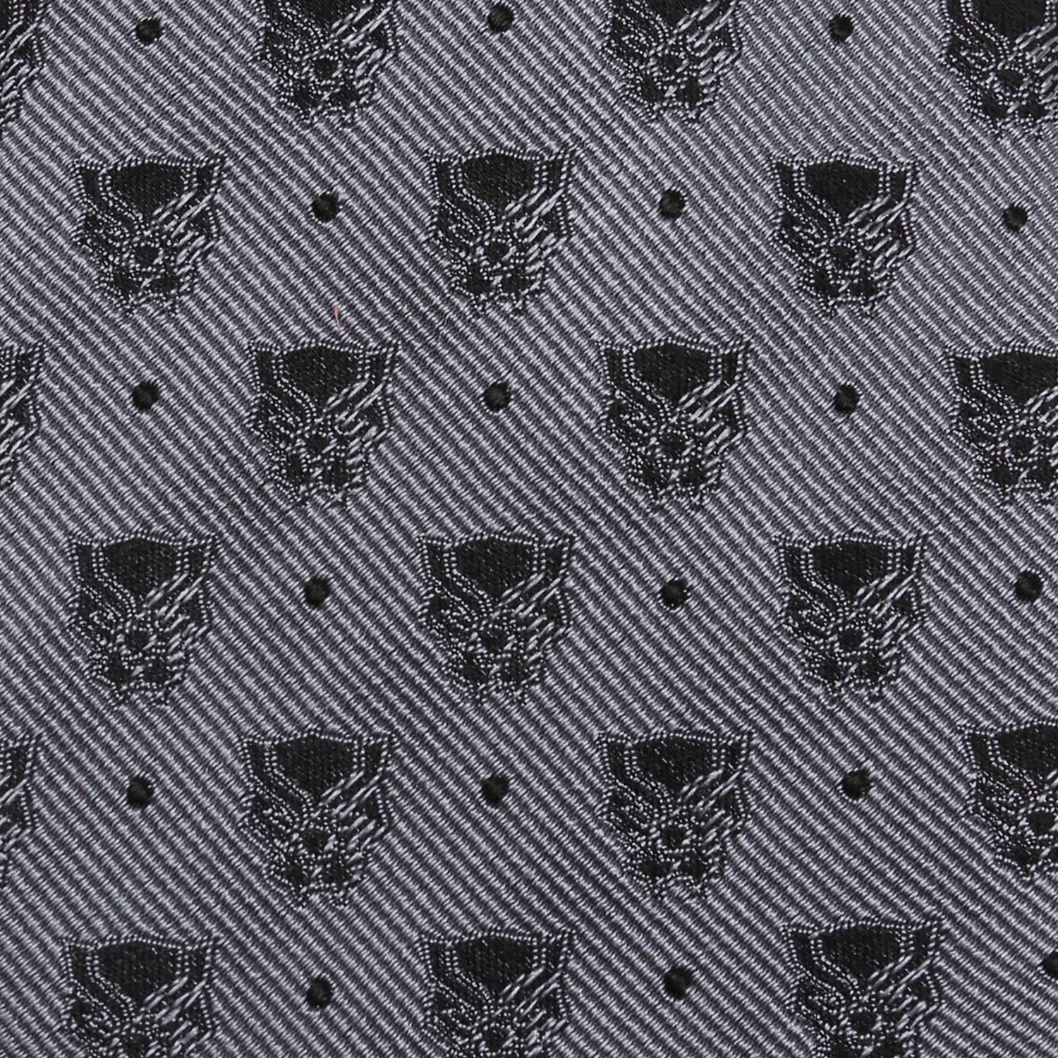 Marvel Black Panther Gray Silk Tie with Dot and Mask Print - Image 5