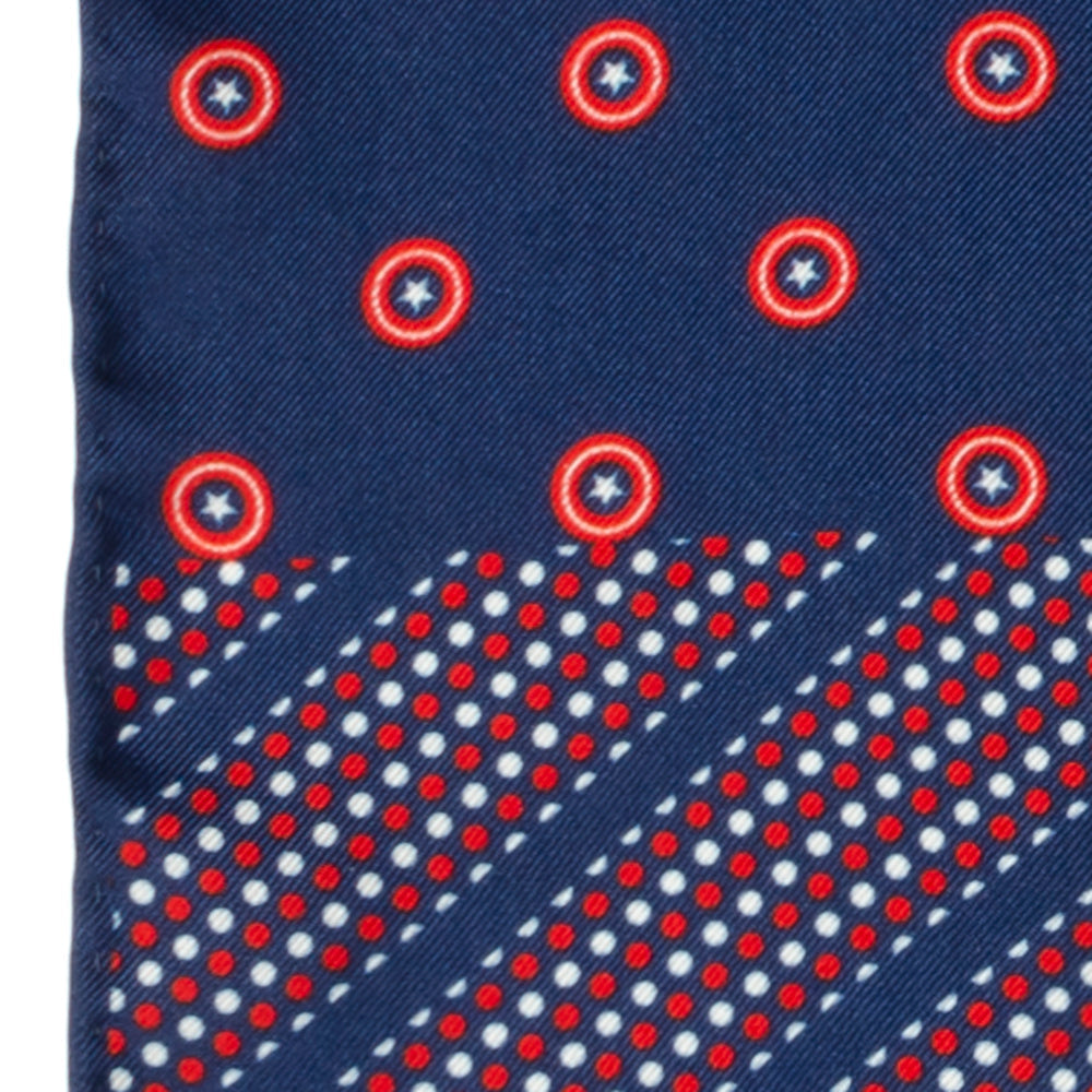 Marvel Captain America Shield Navy Silk Pocket Square - Image 5