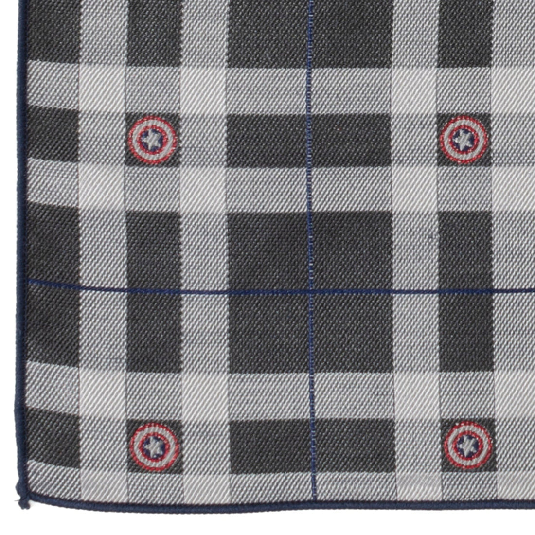 Marvel Captain America Gray Plaid Pocket Square Silk - Image 5