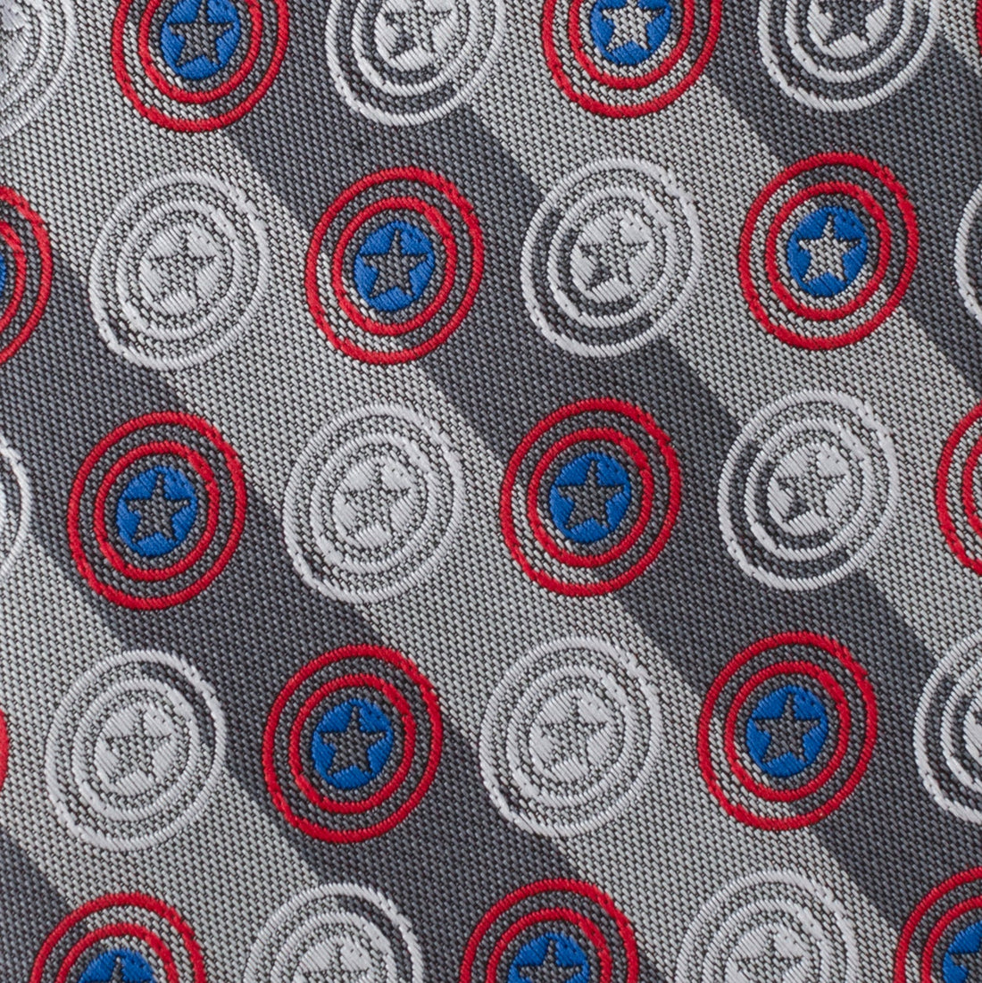 Captain America Shield Gray Stripe Necktie for Men - Image 4