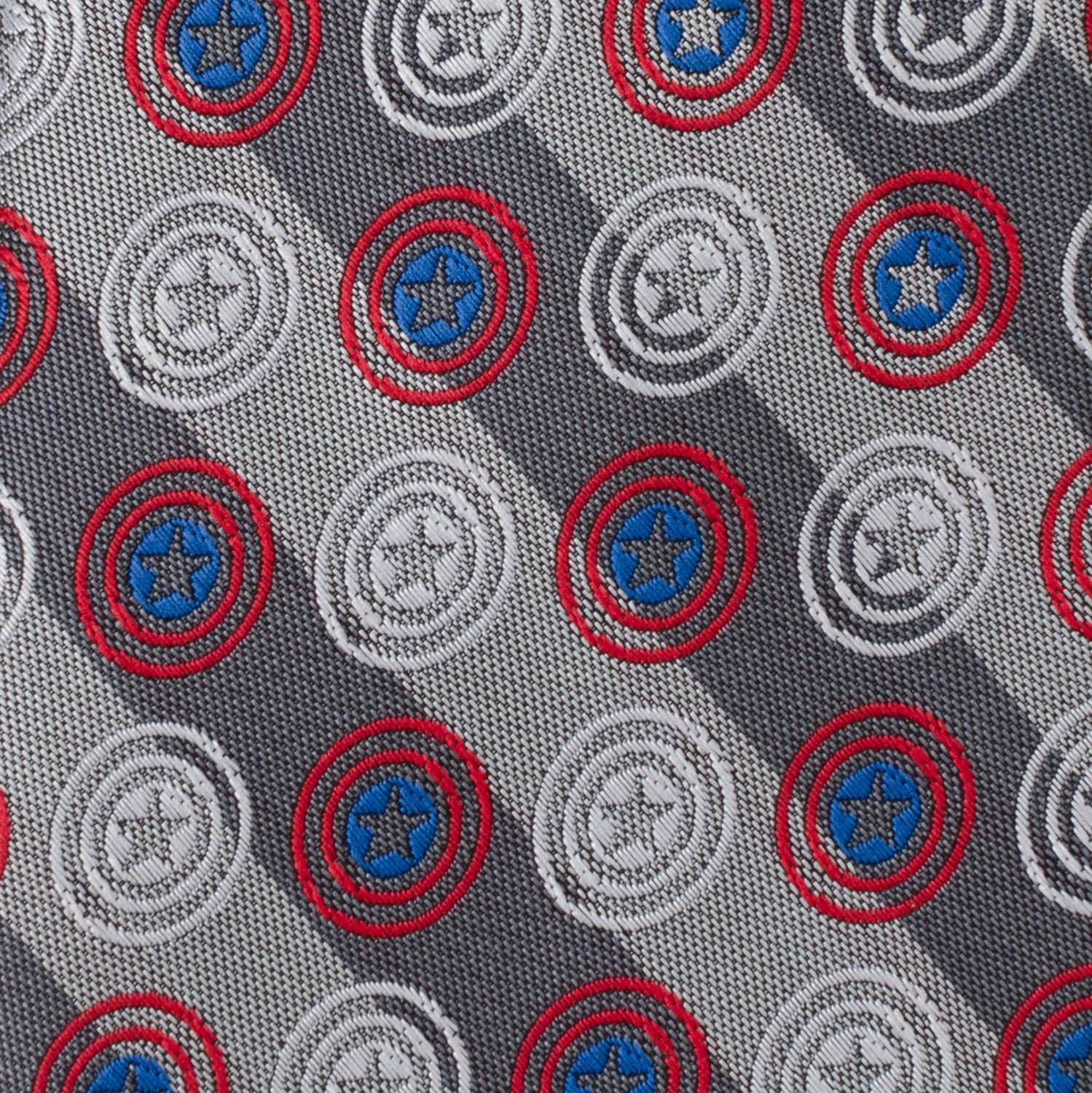 Captain America Shield Gray Stripe Necktie for Men - Image 4