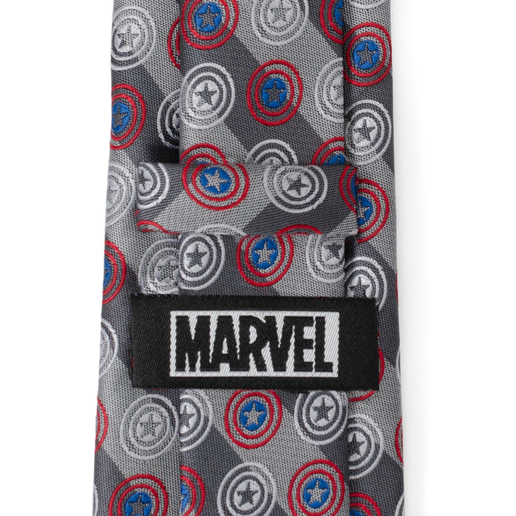 Captain America Shield Gray Stripe Necktie for Men - Image 5