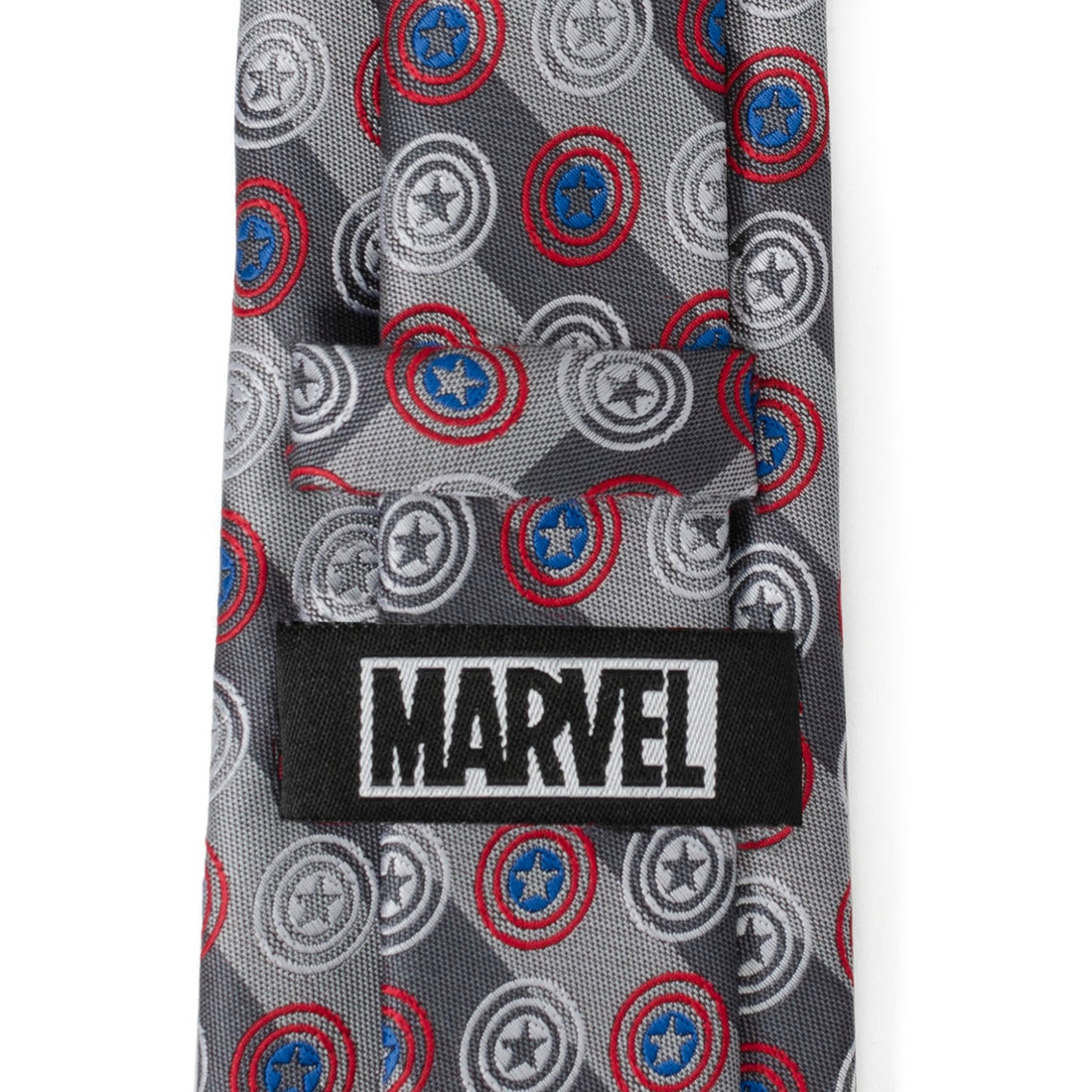 Captain America Shield Gray Stripe Necktie for Men - Image 5