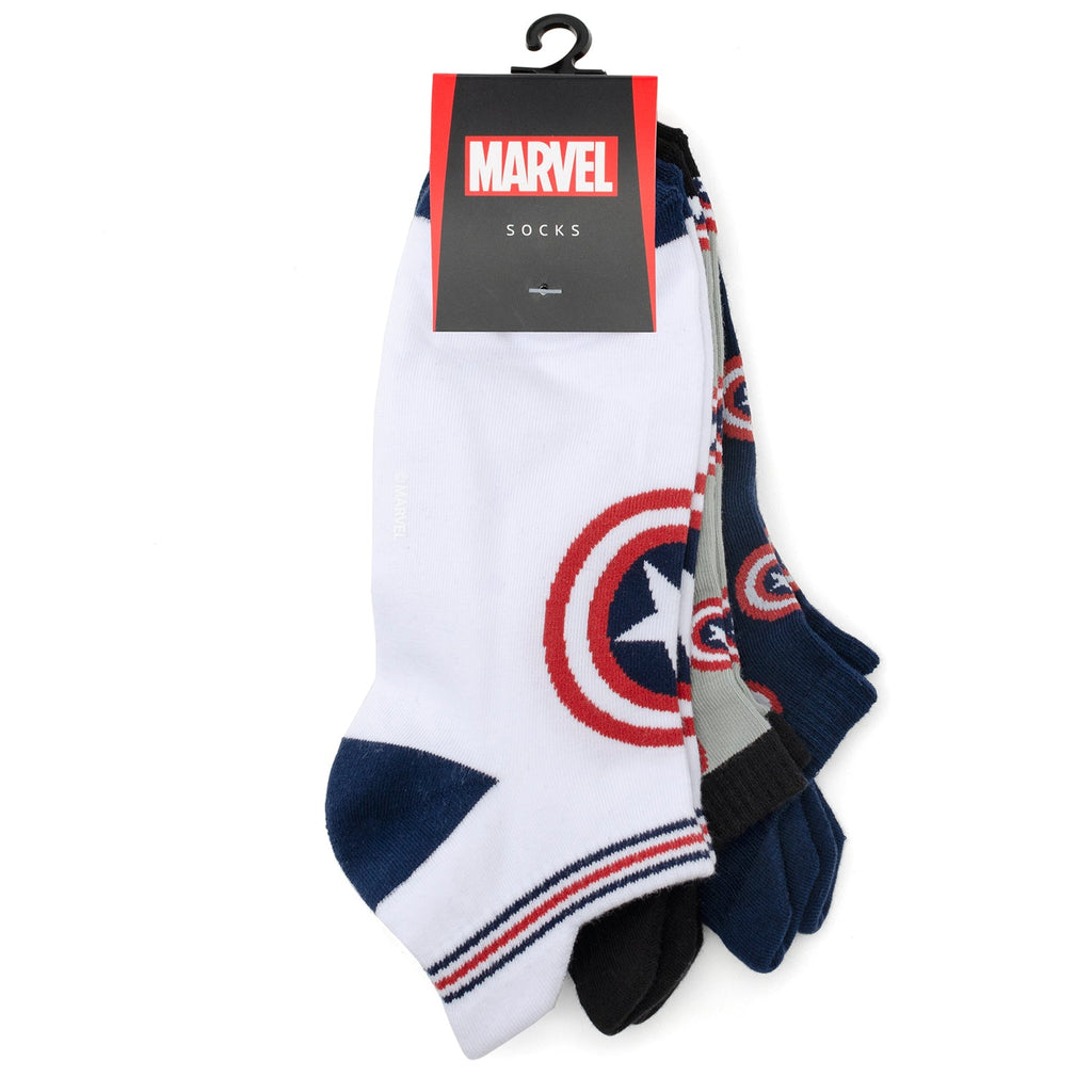 Marvel Captain America Ankle Socks 3-Pack with Lapel Pin Gift Set - Image 2