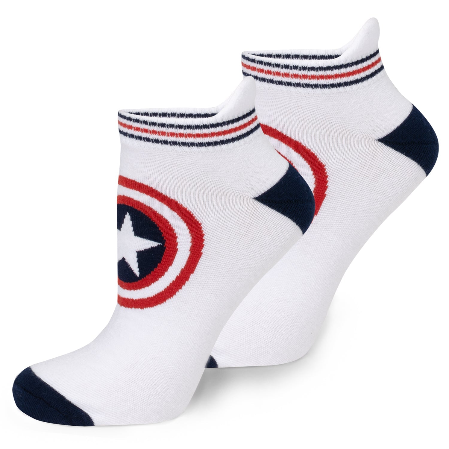 Marvel Captain America Ankle Socks 3-Pack with Lapel Pin Gift Set - Image 4