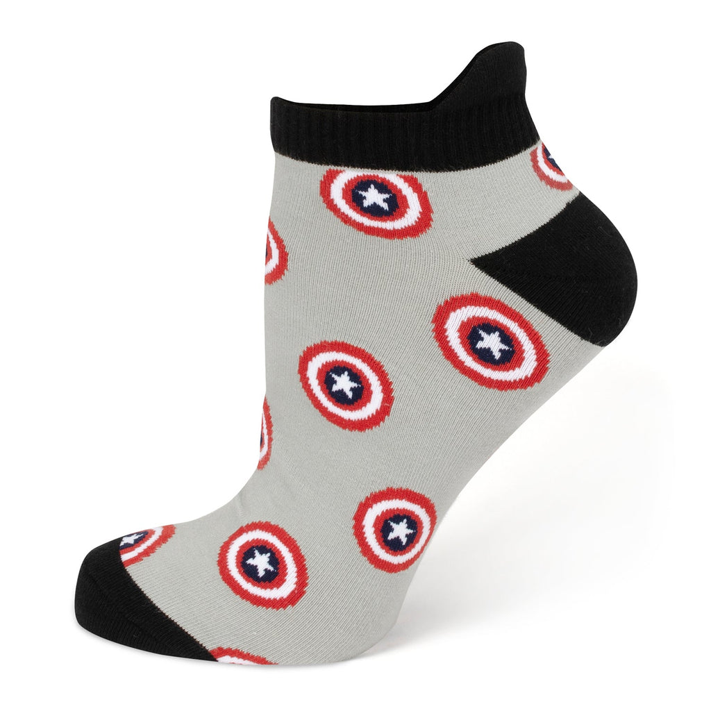 Captain America Marvel Gray Ankle Socks and Lapel Pin Gift Set - Image 2