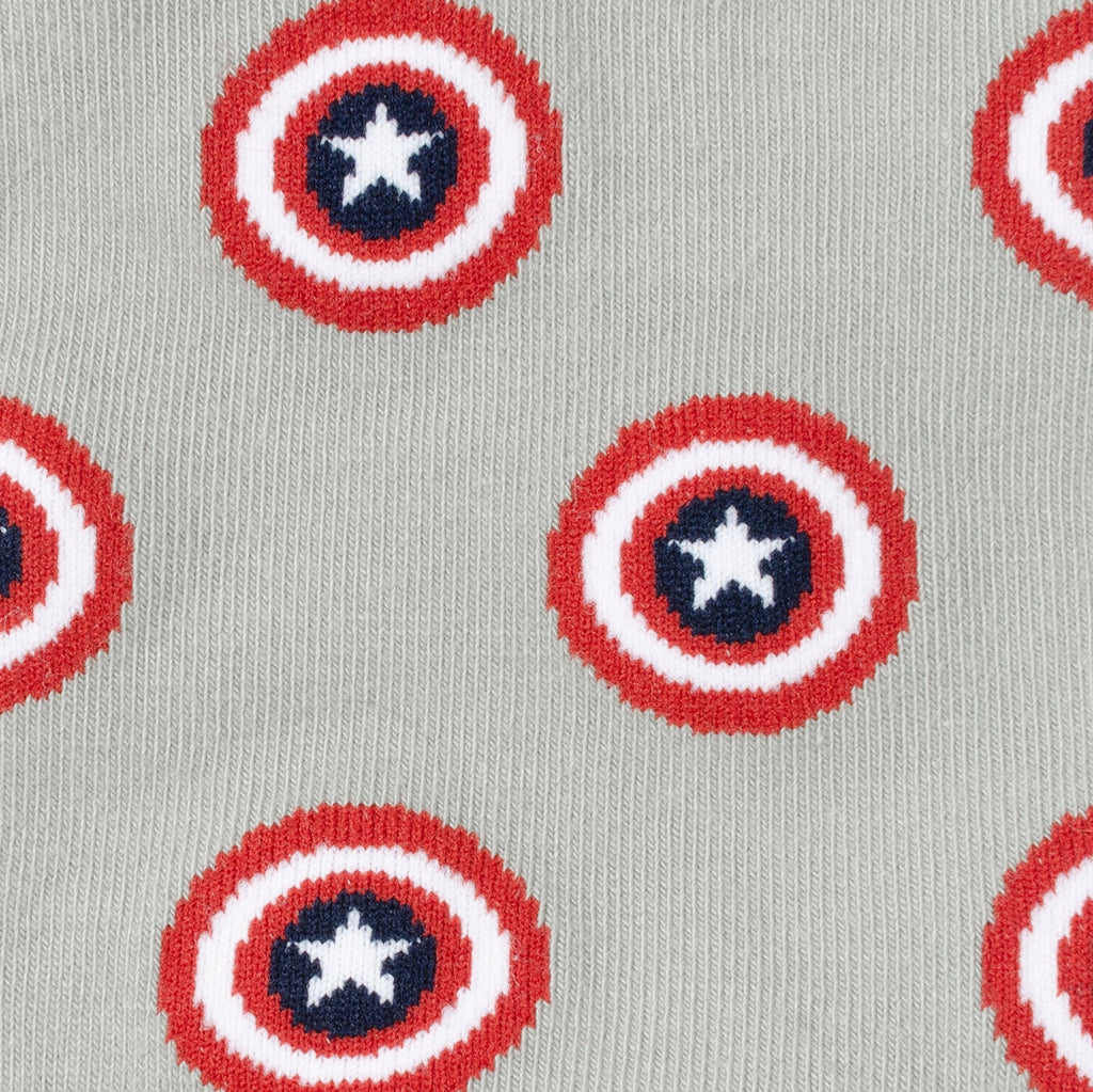 Captain America Marvel Gray Ankle Socks and Lapel Pin Gift Set - Image 3