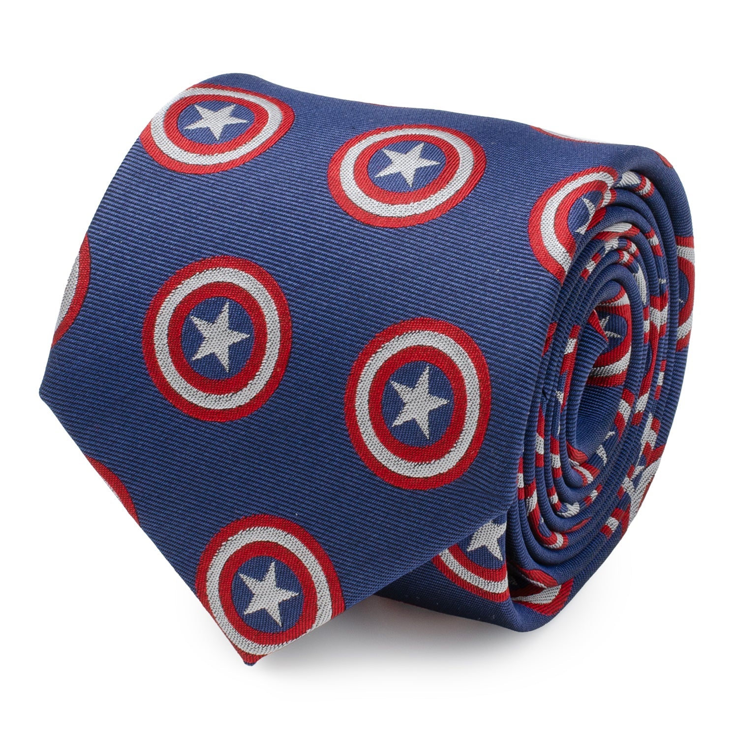 Marvel Captain America Shield Hidden Message Blue Necktie - Image 3