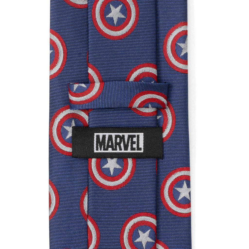 Marvel Captain America Shield Hidden Message Blue Necktie - Image 7