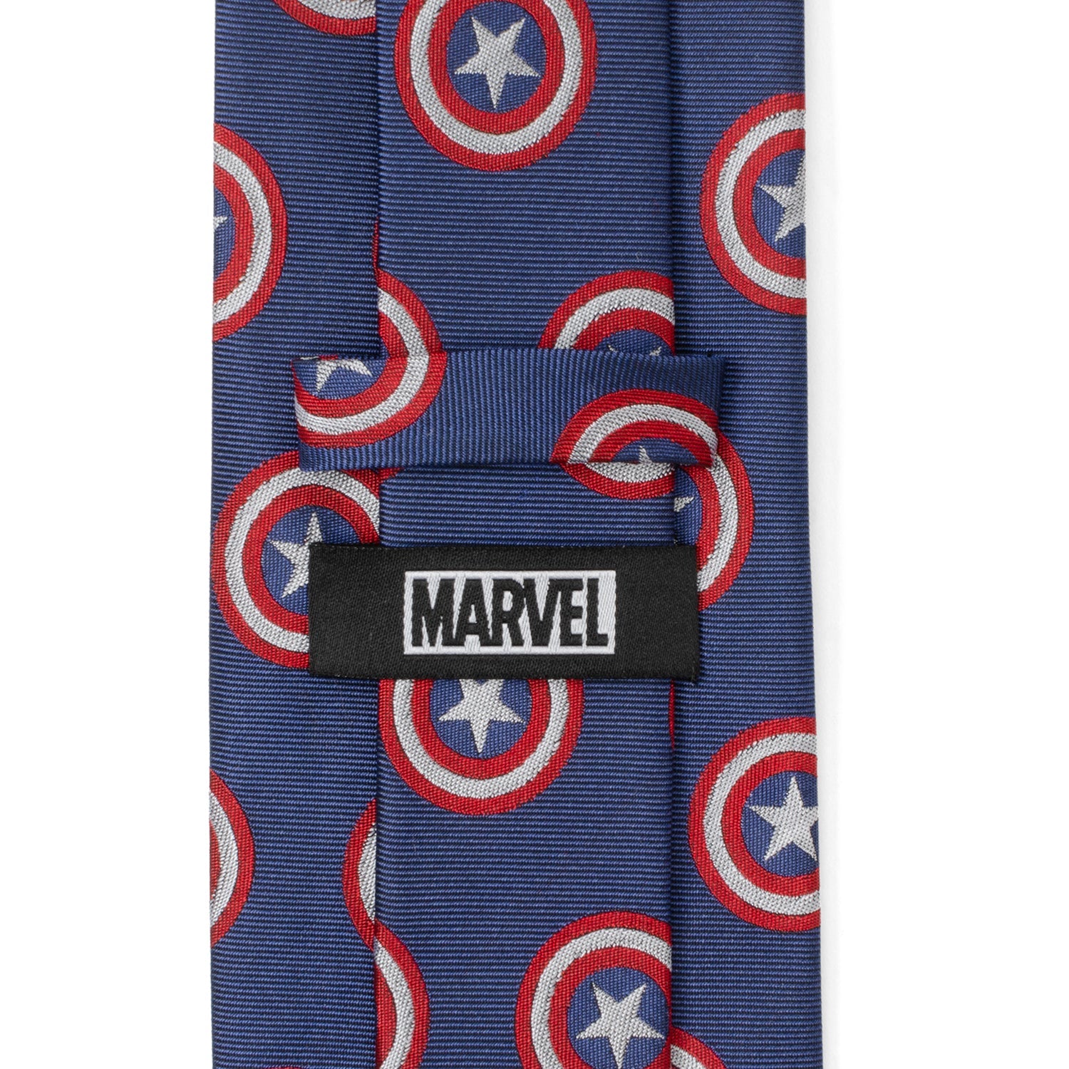 Marvel Captain America Shield Hidden Message Blue Necktie - Image 7