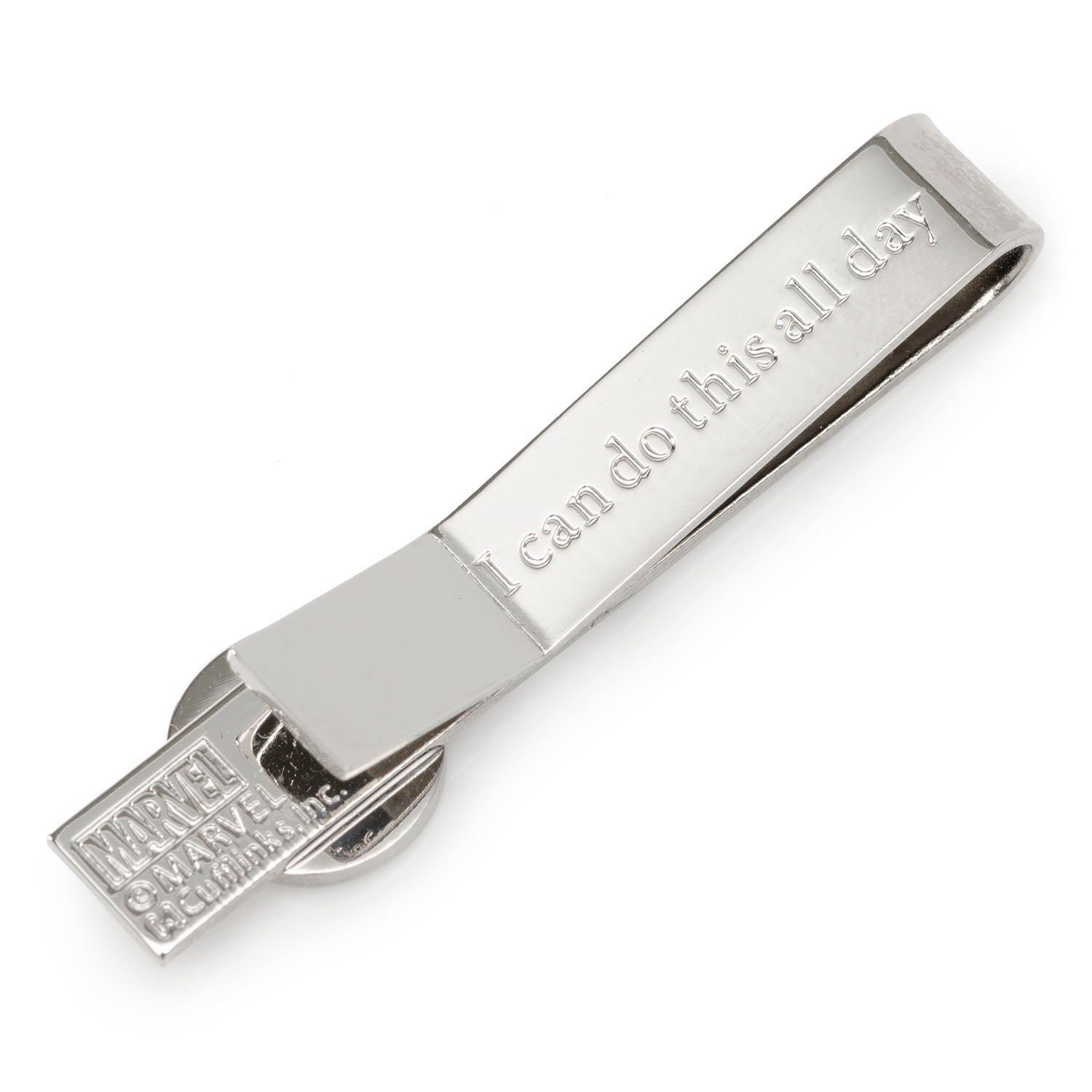 Marvel Captain America Shield Hidden Message Silver Tie Bar - Image 4