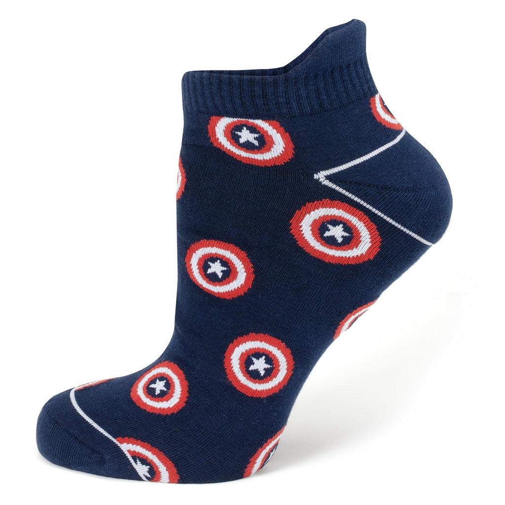 Marvel Captain America Navy Ankle Sock and Lapel Pin Gift Set - Image 2