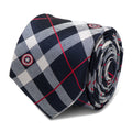 Captain America Shield Plaid Silk Tie in Blue Red and White