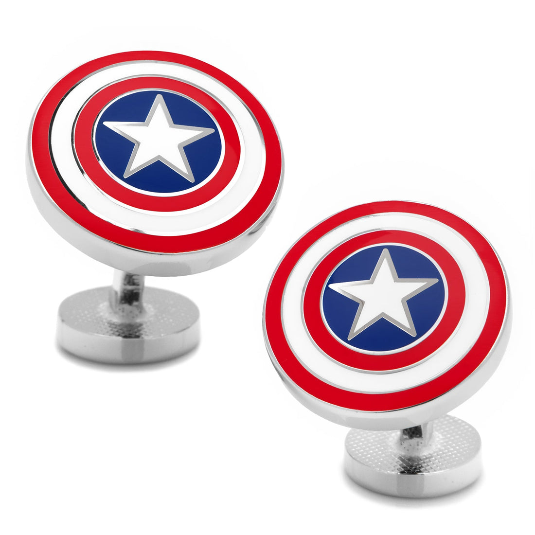 Marvel Captain America Shield Logo Cufflinks in Red White Blue - Image 2