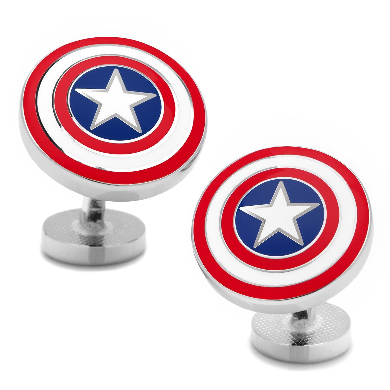 Marvel Captain America Shield Logo Cufflinks in Red White Blue - Image 2