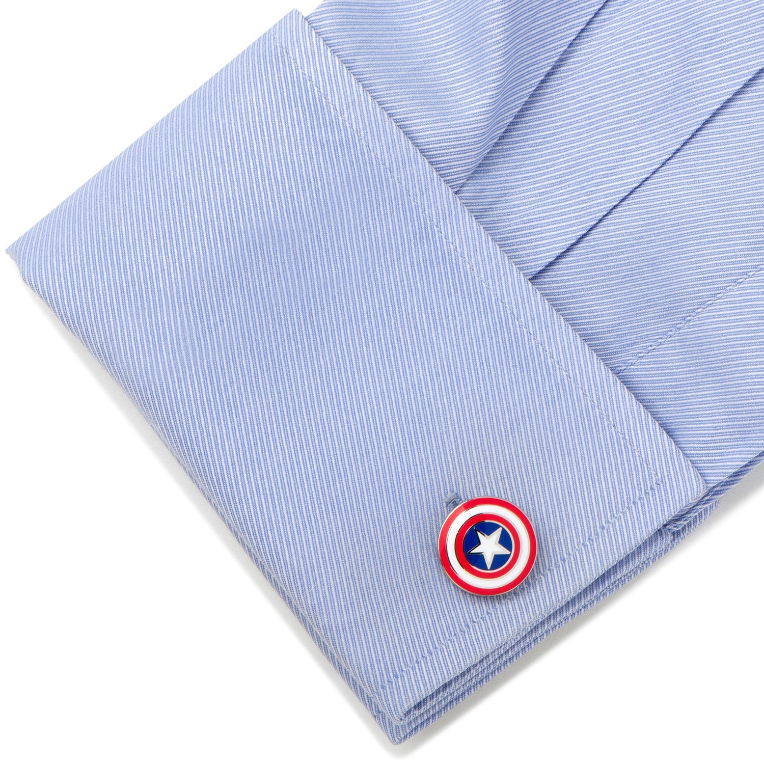 Marvel Captain America Shield Logo Cufflinks in Red White Blue - Image 3