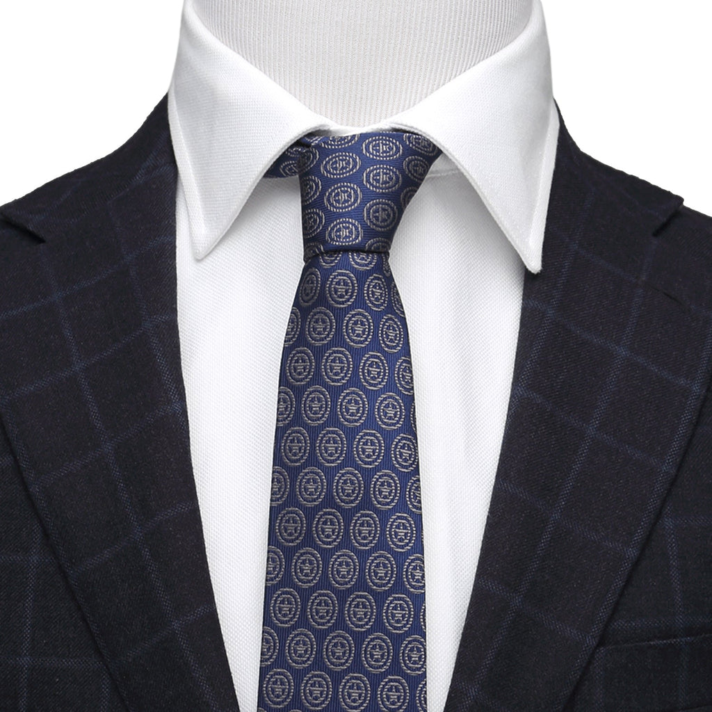 Marvel Captain America Shield Navy Blue Silk Slim Tie - Image 2