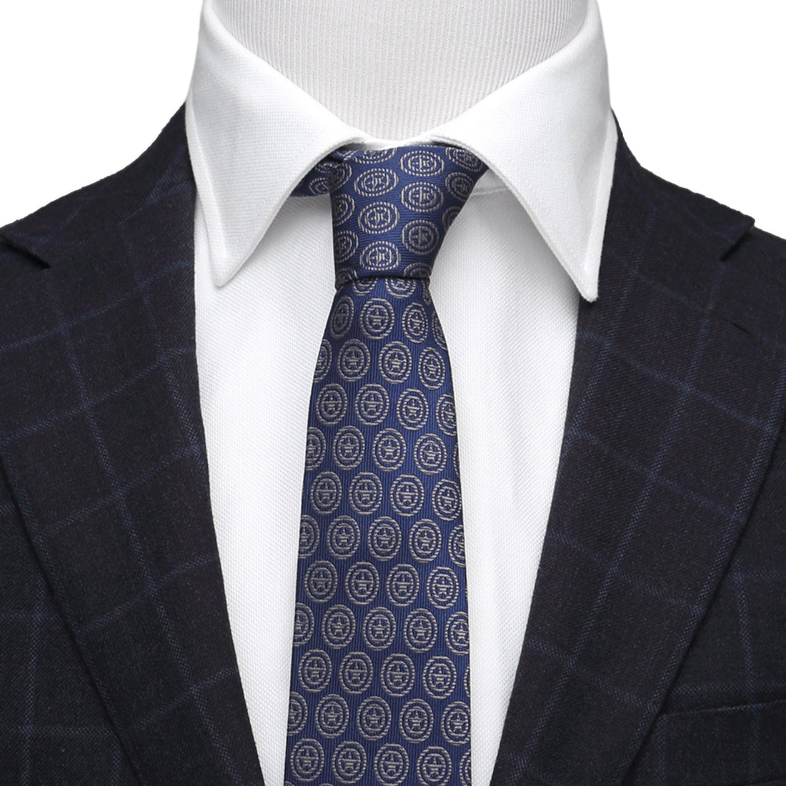 Marvel Captain America Shield Navy Blue Silk Slim Tie - Image 2
