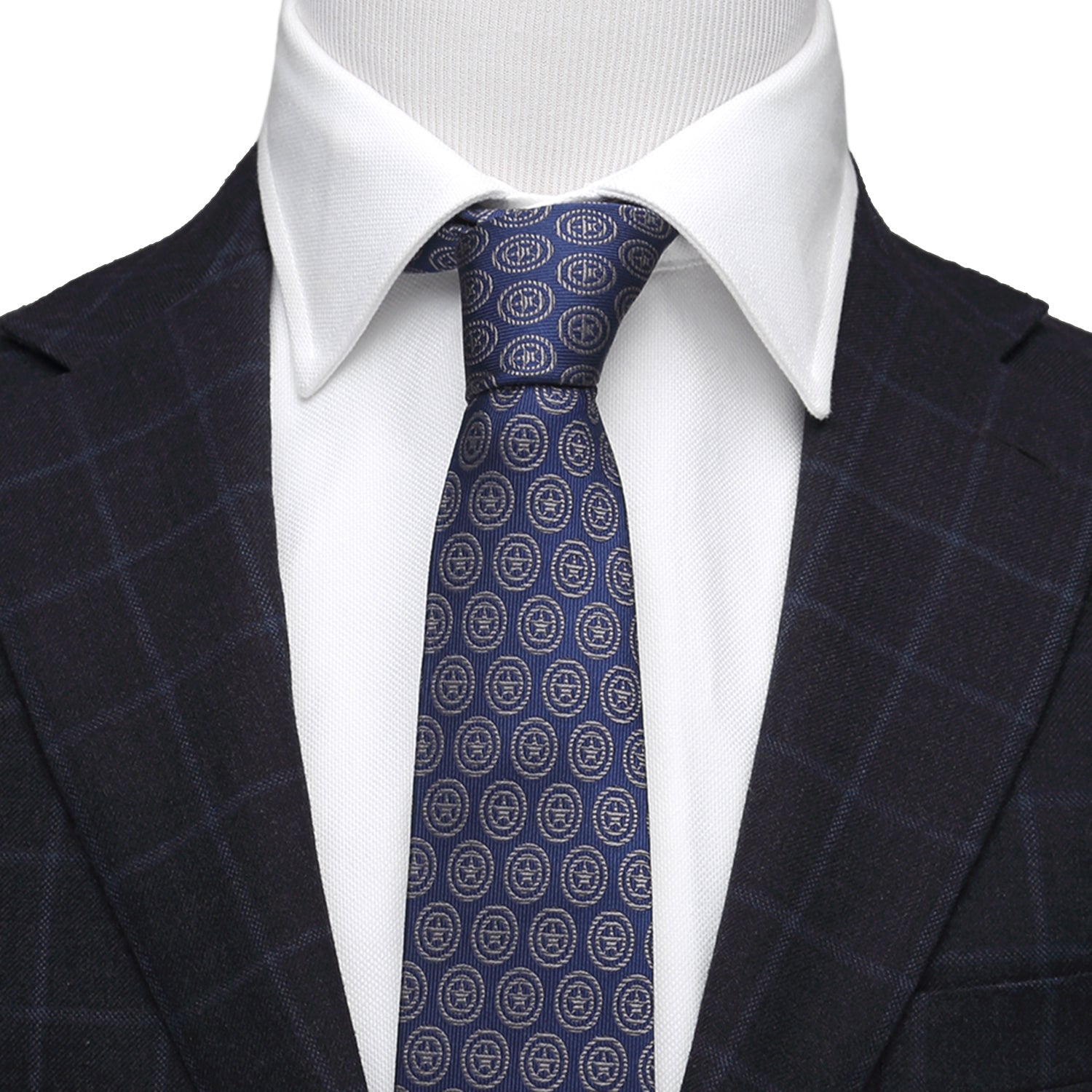 Marvel Captain America Shield Navy Blue Silk Slim Tie - Image 2