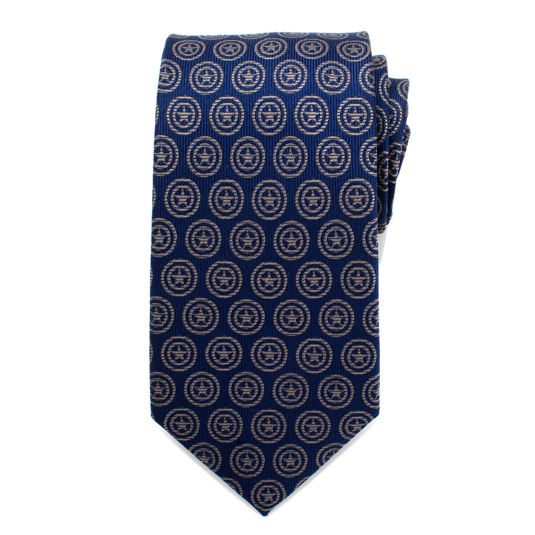 Marvel Captain America Shield Navy Blue Silk Slim Tie - Image 3