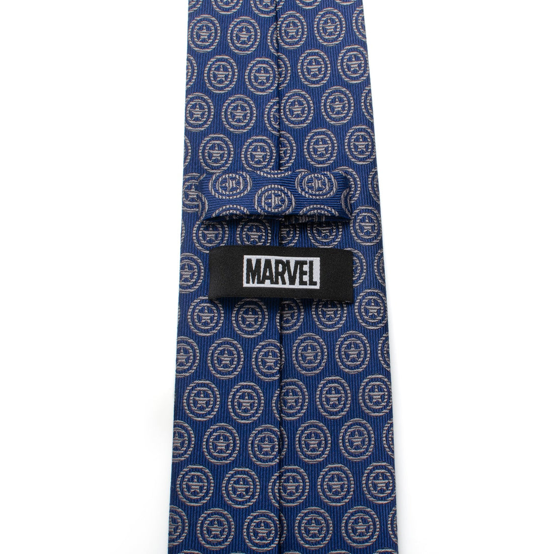 Marvel Captain America Shield Navy Blue Silk Slim Tie - Image 4
